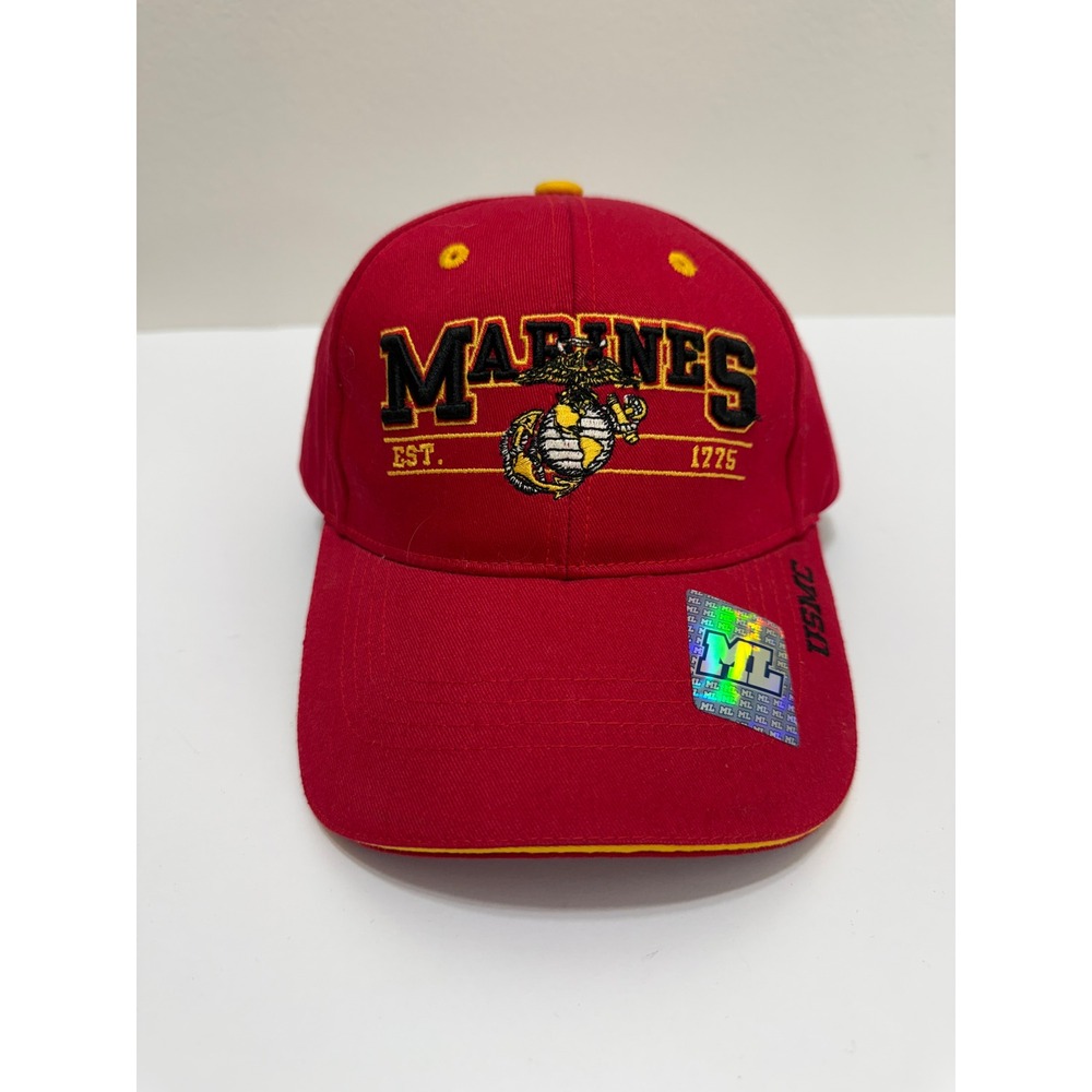 New! USMC United States Marine Corps Hat ML Caps Red Embroidered Military Cap